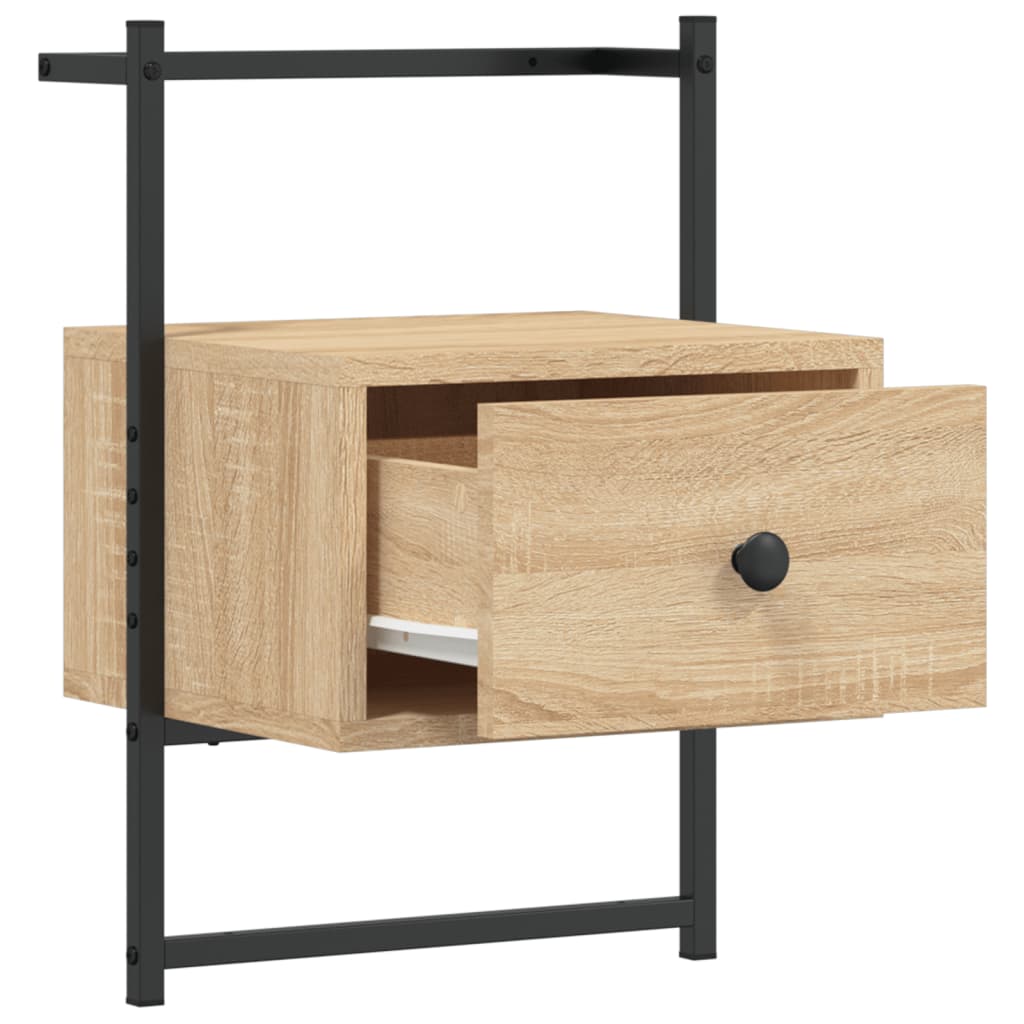 Bedside Cabinets Wall-mounted 2 pcs Sonoma Oak 35x30x51 cm Engineered Wood