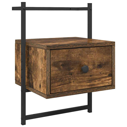 Bedside Cabinets Wall-mounted 2 pcs Smoked Oak 35x30x51 cm Engineered Wood