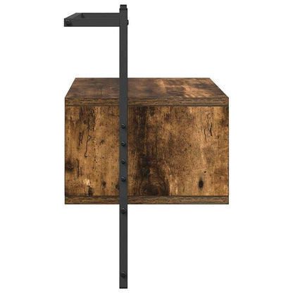 Bedside Cabinets Wall-mounted 2 pcs Smoked Oak 35x30x51 cm Engineered Wood