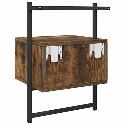 Bedside Cabinets Wall-mounted 2 pcs Smoked Oak 35x30x51 cm Engineered Wood