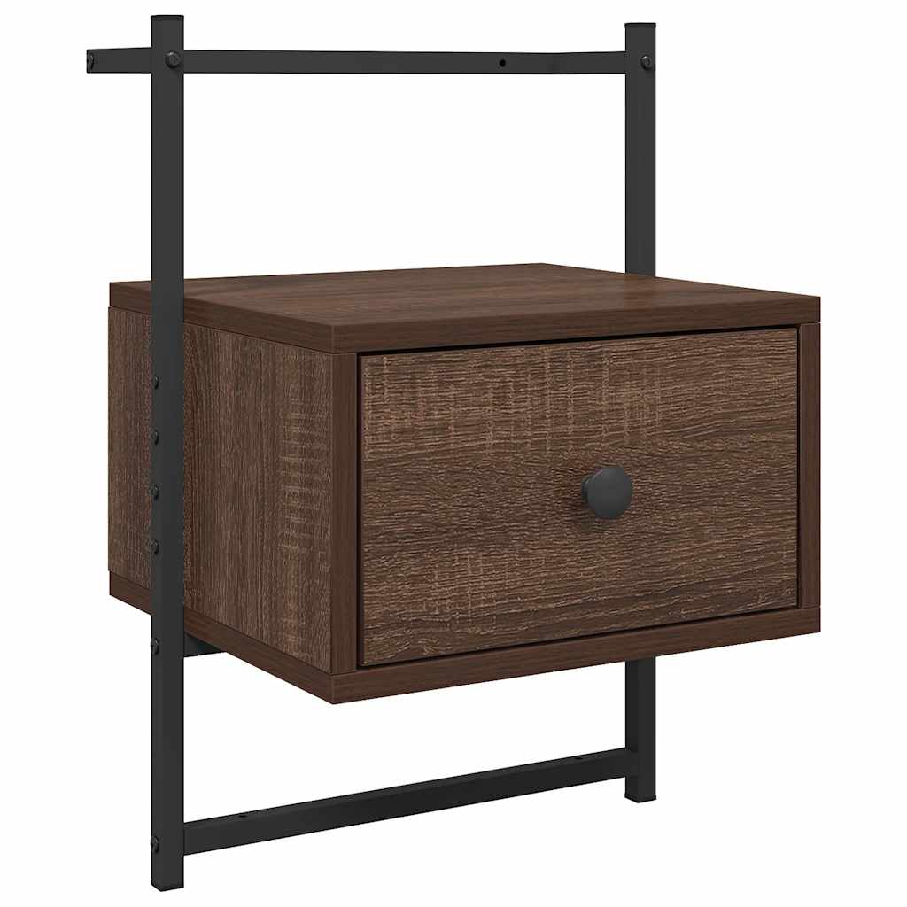 Bedside Cabinet Wall-mounted Brown Oak 35x30x51 cm Engineered Wood