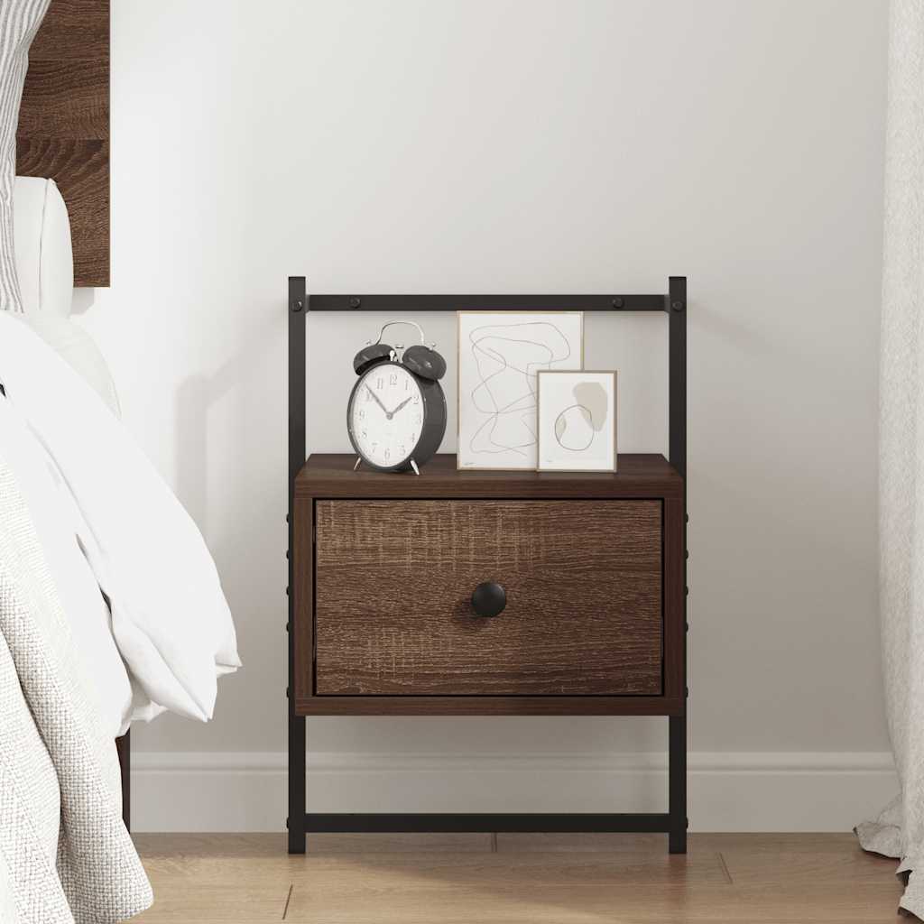Bedside Cabinet Wall-mounted Brown Oak 35x30x51 cm Engineered Wood