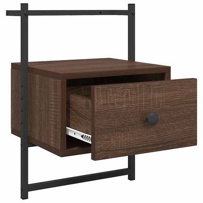 Bedside Cabinet Wall-mounted Brown Oak 35x30x51 cm Engineered Wood