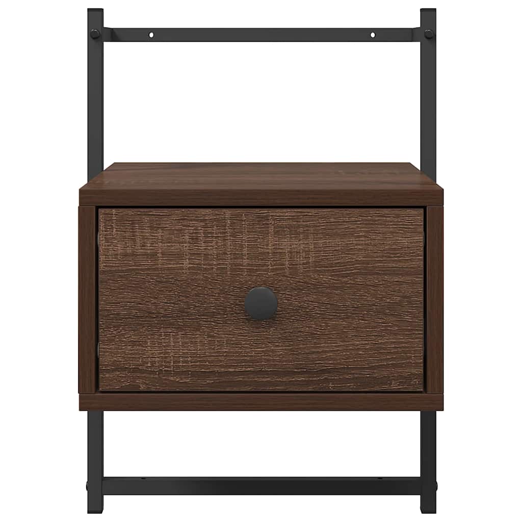Bedside Cabinet Wall-mounted Brown Oak 35x30x51 cm Engineered Wood