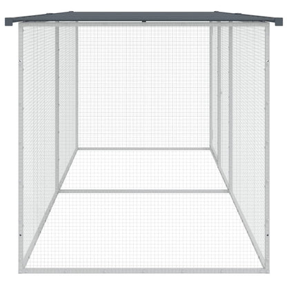 Chicken Cage with Roof Anthracite 203x98x90 cm Galvanised Steel
