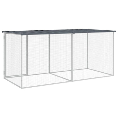 Chicken Cage with Roof Anthracite 203x98x90 cm Galvanised Steel