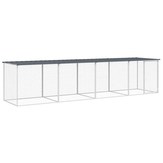 Chicken Cage with Roof Anthracite 403x98x90 cm Galvanised Steel