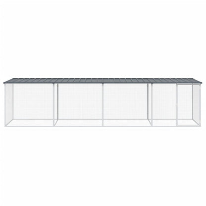 Chicken Cage with Roof Anthracite 403x98x90 cm Galvanised Steel
