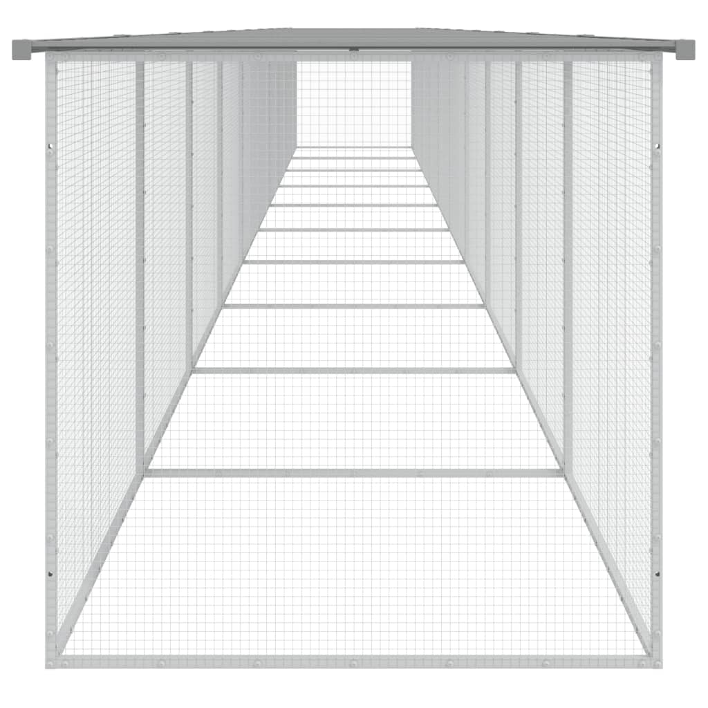 Chicken Cage with Roof Light Grey 1003x98x90cm Galvanised Steel
