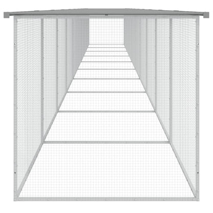 Chicken Cage with Roof Light Grey 1003x98x90cm Galvanised Steel