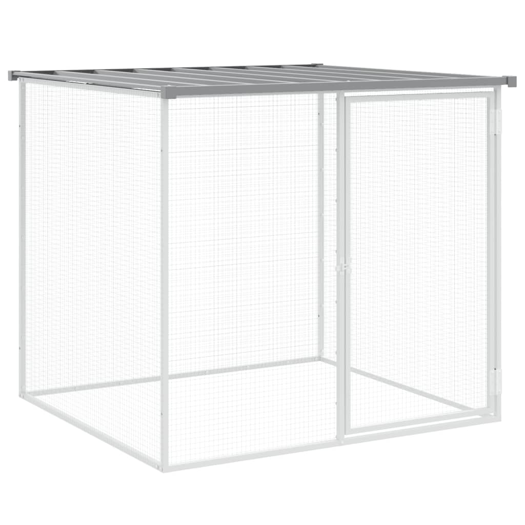 Chicken Cage with Roof Light Grey 1003x98x90cm Galvanised Steel