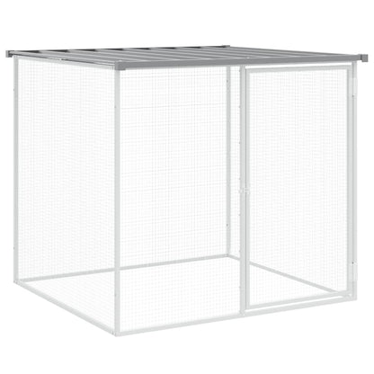 Chicken Cage with Roof Light Grey 1003x98x90cm Galvanised Steel