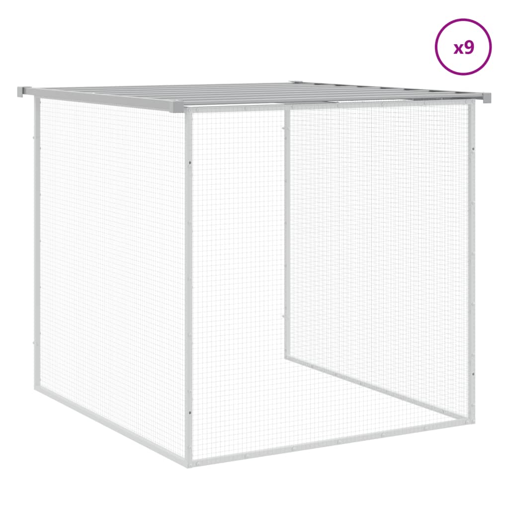 Chicken Cage with Roof Light Grey 1003x98x90cm Galvanised Steel