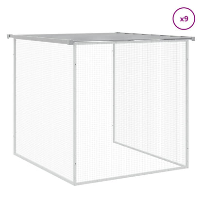 Chicken Cage with Roof Light Grey 1003x98x90cm Galvanised Steel