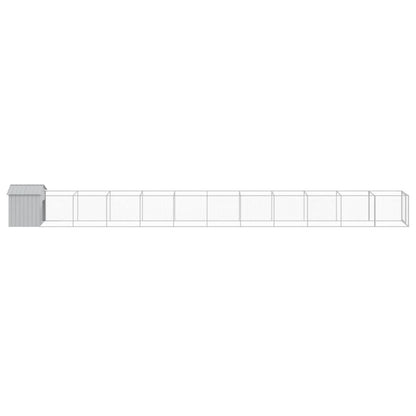 Dog House with Roof Light Grey 117x1221x123 cm Galvanised Steel