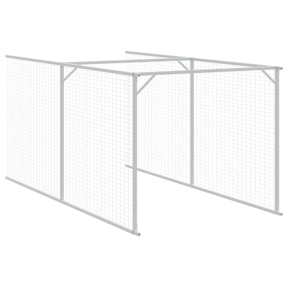 Dog House with Roof Light Grey 117x1221x123 cm Galvanised Steel