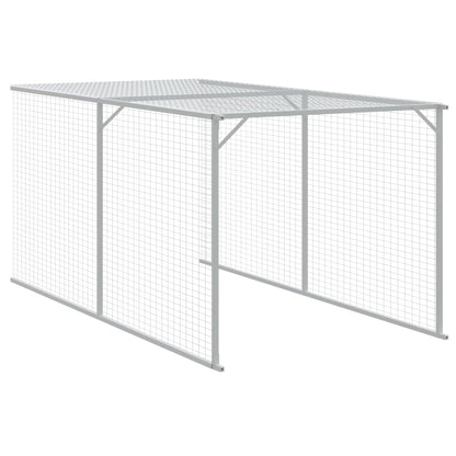 Chicken Cage with Run Anthracite 117x405x123 cm Galvanised Steel