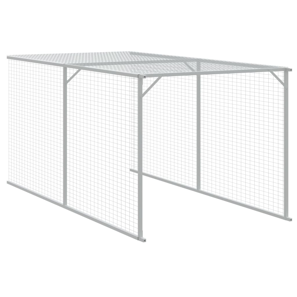 Chicken Cage with Run Anthracite 117x609x123cm Galvanised Steel