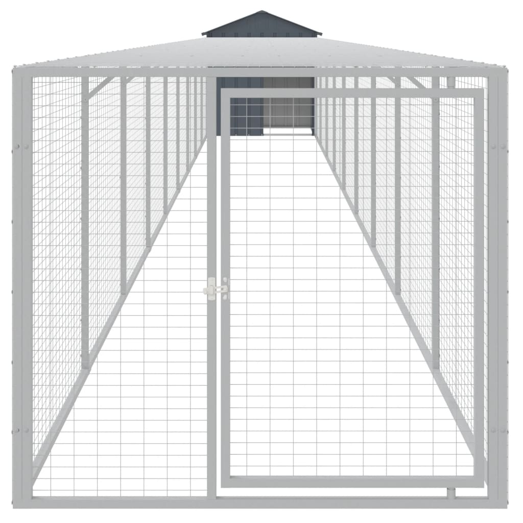 Chicken Cage with Run Anthracite 117x1017x123 cm