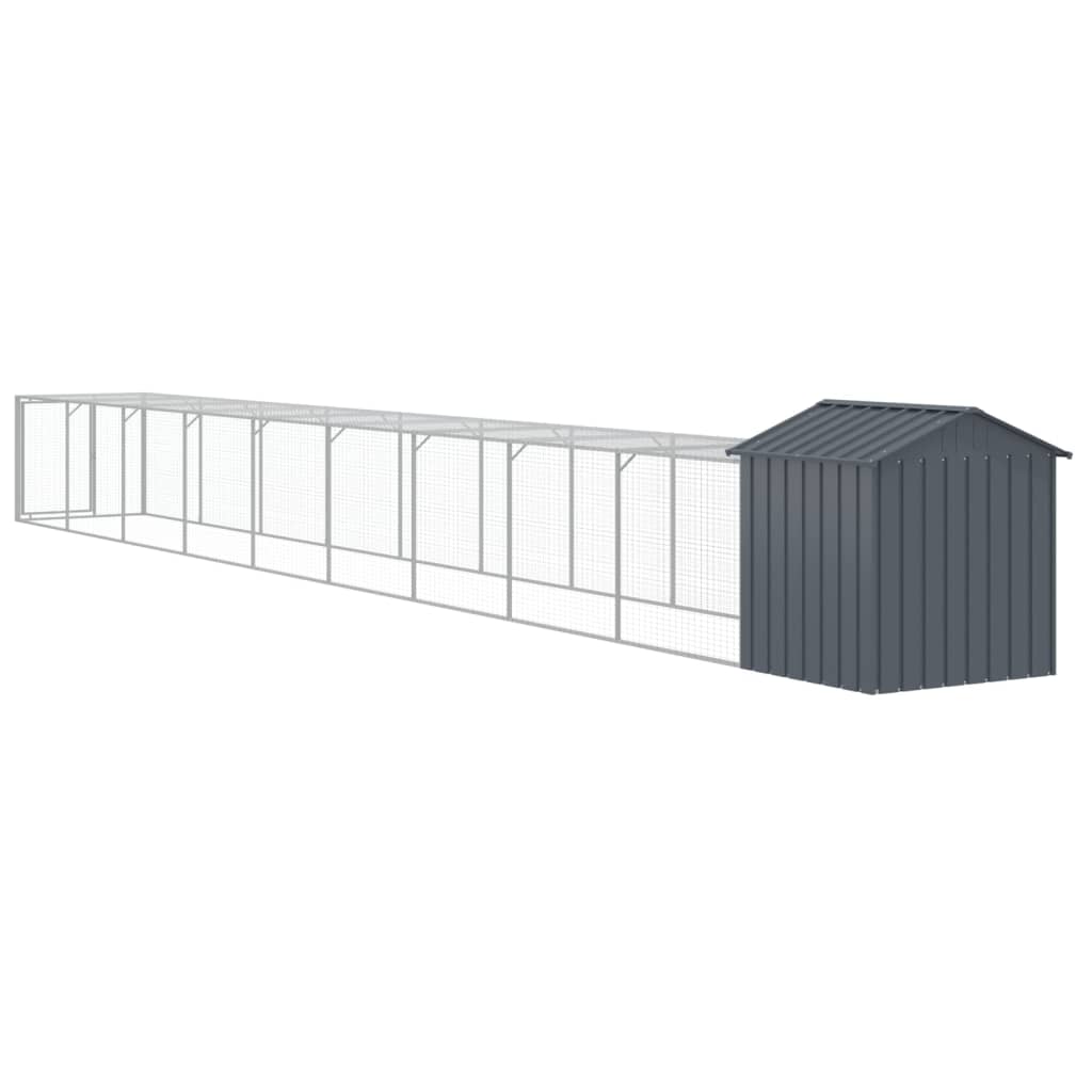Chicken Cage with Run Anthracite 117x1017x123 cm