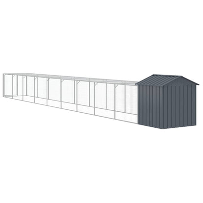 Chicken Cage with Run Anthracite 117x1017x123 cm