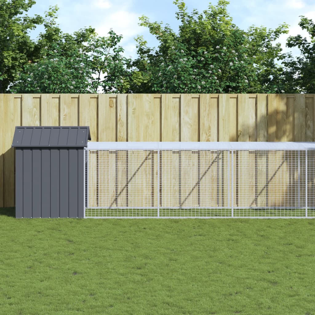 Chicken Cage with Run Anthracite 117x1017x123 cm