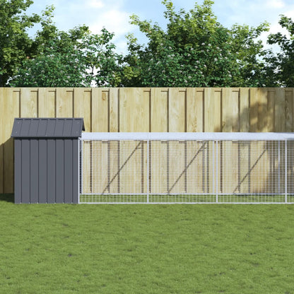 Chicken Cage with Run Anthracite 117x1017x123 cm