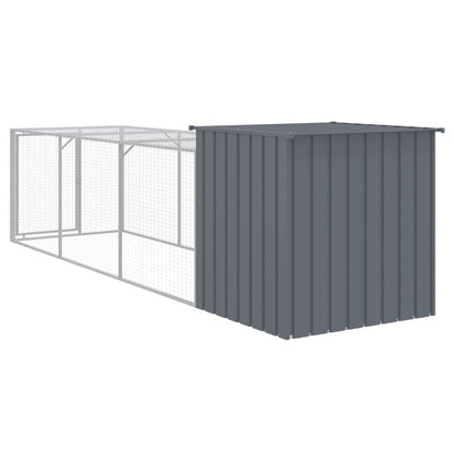 Chicken Cage with Run Anthracite 110x405x110cm Galvanised Steel