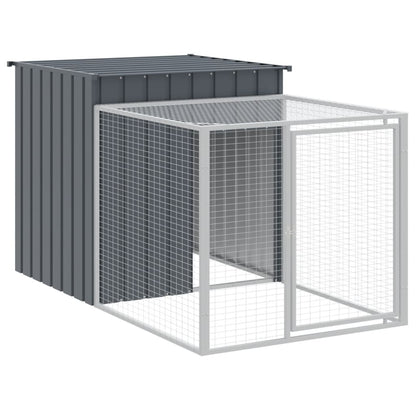 Chicken Cage with Run Anthracite 110x609x110cm Galvanised Steel