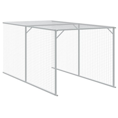 Chicken Cage with Run Anthracite 110x1221x110 cm Galvanised Steel