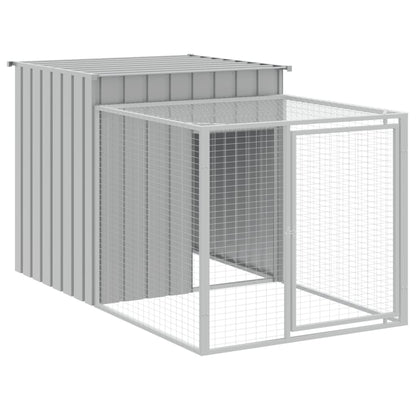 Chicken Cage with Run Light Grey 110x609x110cm Galvanised Steel