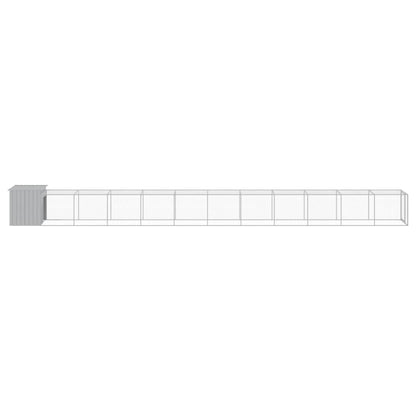 Chicken Cage with Run Light Grey 110x1221x110 cm Galvanised Steel