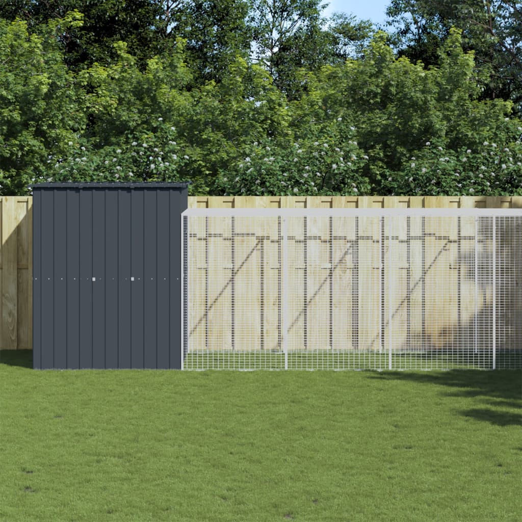 Chicken Cage | Anthracite | Galvanised steel | 165x659x181 cm | Durable
