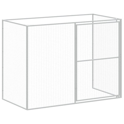Dog House with Run Anthracite 214x457x181 cm Galvanised Steel