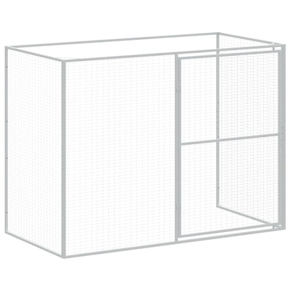 Dog House with Run Light Grey 214x457x181 cm Galvanised Steel