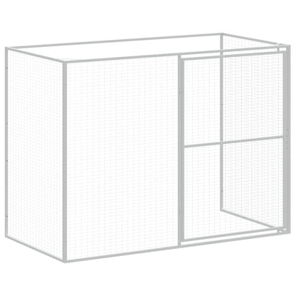 Dog House with Run Light Grey 214x865x181 cm Galvanised Steel