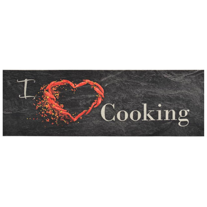 Kitchen Rug | Black | Velvet (100% polyamide), Latex | 60x180 cm