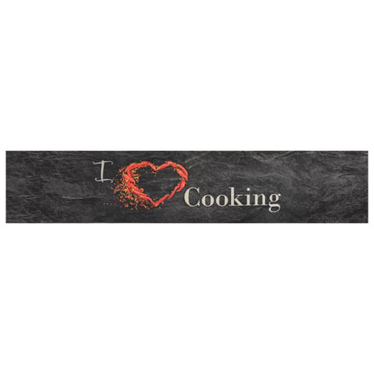 Kitchen Rug | Black | Velvet | 60x300 cm | Non-slip | Kitchen Rug