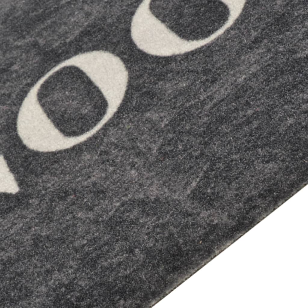 Kitchen Rug | Black | Velvet | 60x300 cm | Non-slip | Kitchen Rug
