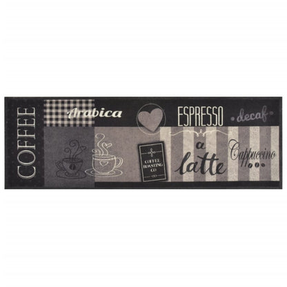 Kitchen Rug Washable Coffee Black 60x180 cm Velvet