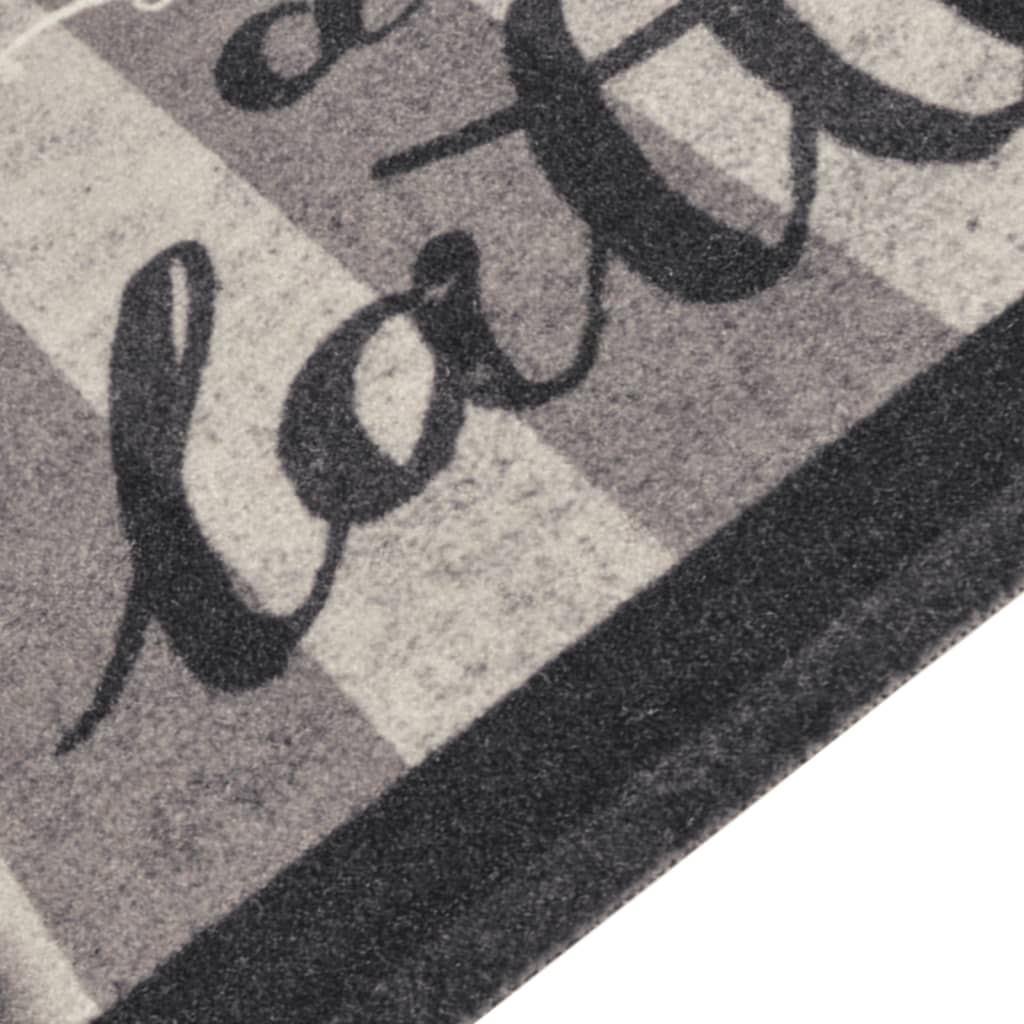 Kitchen Rug Washable Coffee Black 60x180 cm Velvet