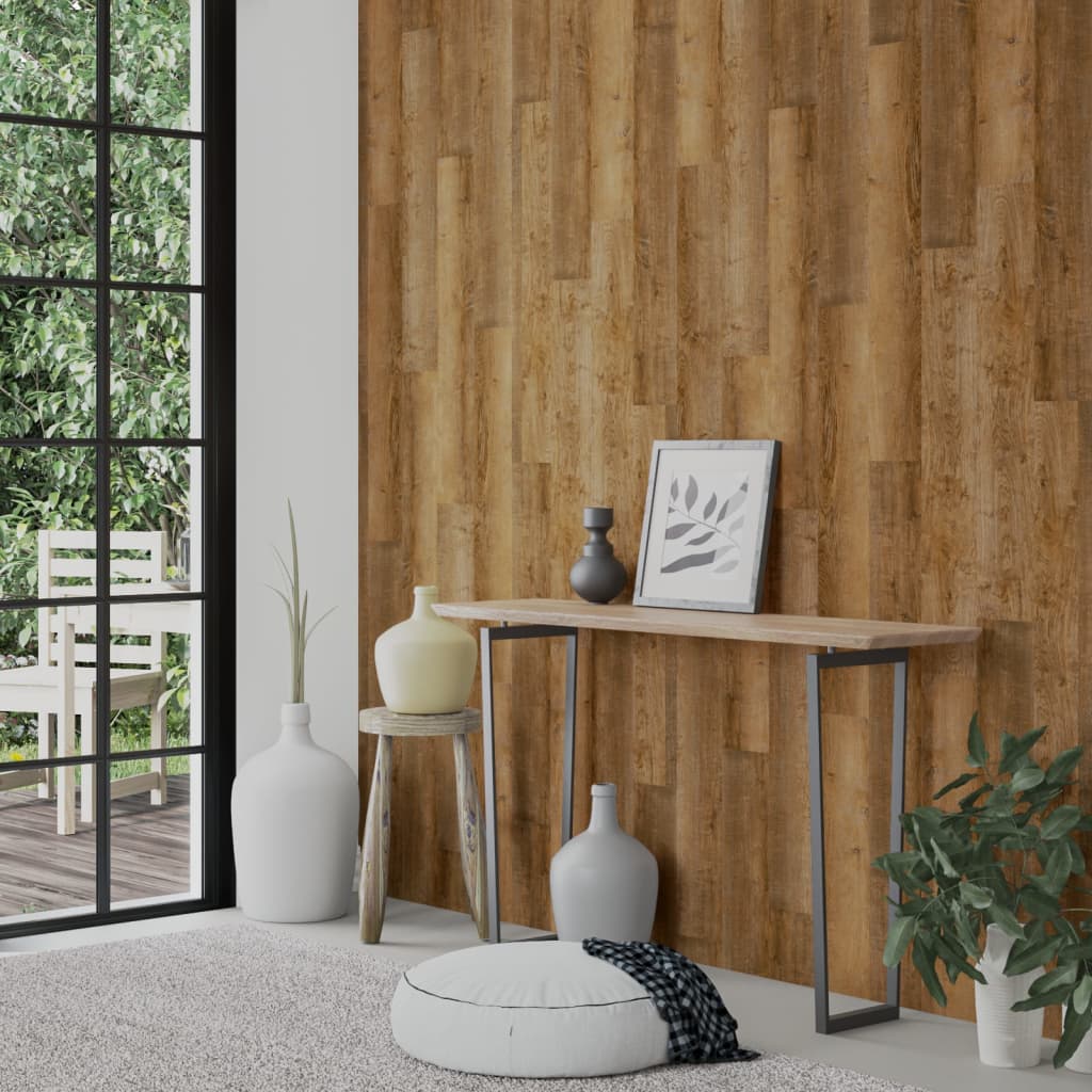 Wall Panels Wood Look Brown PVC 4.12 m²