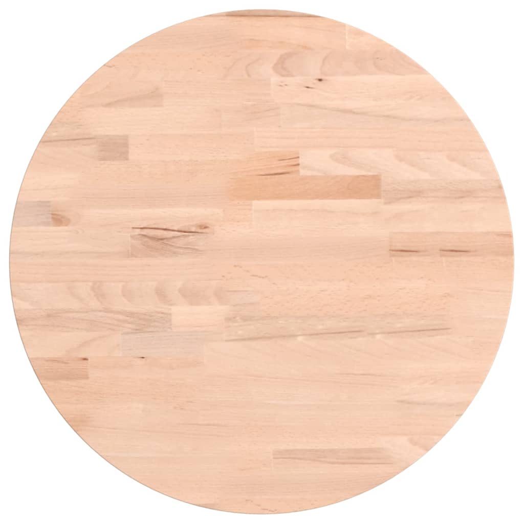 Table Top Ø40x2.5 cm Round Solid Wood Beech