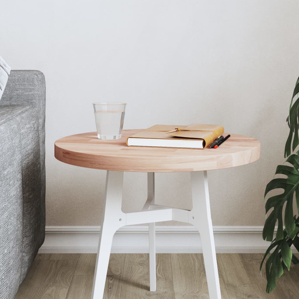 Table Top Ø40x2.5 cm Round Solid Wood Beech