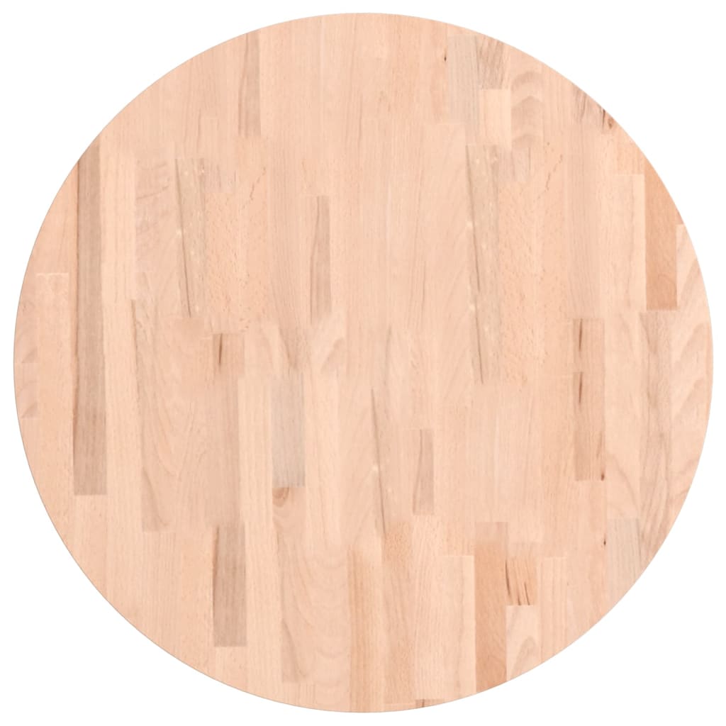 Table Top Ø70x2.5 cm Round Solid Wood Beech