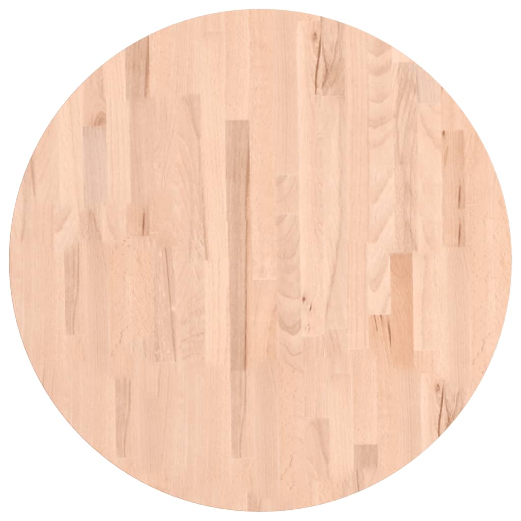 Table Top Ø70x4 cm Round Solid Wood Beech