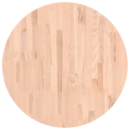 Table Top Ø70x4 cm Round Solid Wood Beech