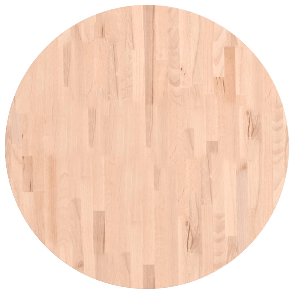 Table Top Ø80x4 cm Round Solid Wood Beech