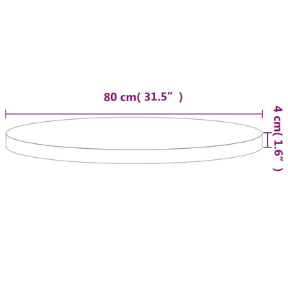 Table Top Ø80x4 cm Round Solid Wood Beech