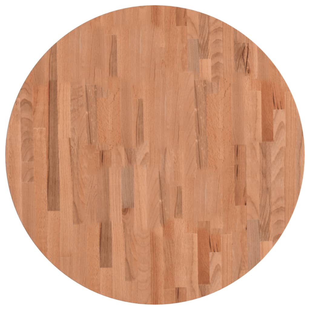 Table Top Ø80x1.5 cm Round Solid Wood Beech